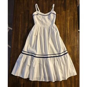 J Crew Size 00 Petite Dress Midi Fit Flare Corset Sleeveless Sundress Cotton